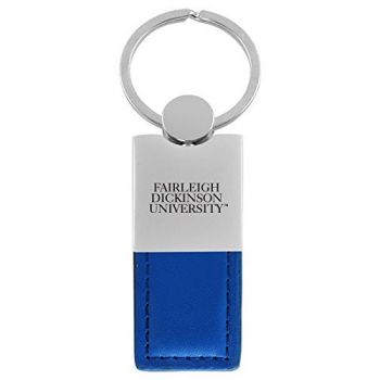 Modern Leather and Metal Keychain - Farleigh Dickinson Knights
