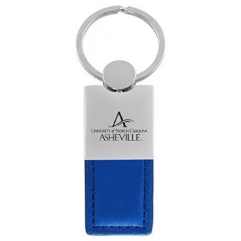 Modern Leather and Metal Keychain - UNC Asheville Bulldogs