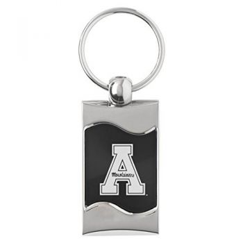 Keychain Fob with Wave Shaped Inlay - Appalachian State Mountaineers