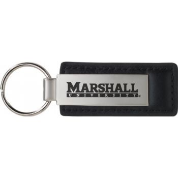Stitched Leather and Metal Keychain - Marshall Thundering Herd