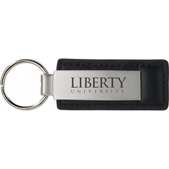 Stitched Leather and Metal Keychain - Liberty Flames