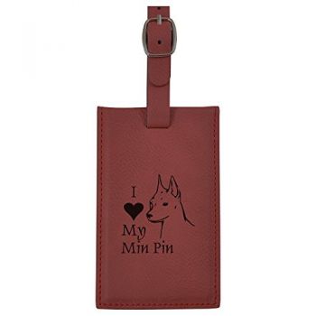 Travel Baggage Tag with Privacy Cover  - I Love My Miniature Pinscher