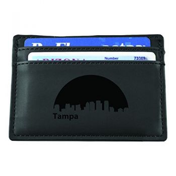 Slim Wallet with Money Clip - Tampa City Skyline