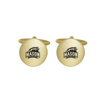 Brushed Steel Cufflinks - George Mason Patriots