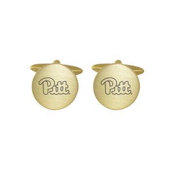Brushed Steel Cufflinks - Pittsburgh Panthers