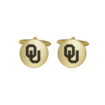 Brushed Steel Cufflinks - Oklahoma Sooners
