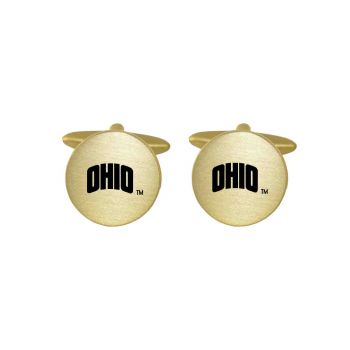 Brushed Steel Cufflinks - Ohio Bobcats