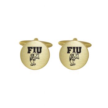 Brushed Steel Cufflinks - FIU Panthers