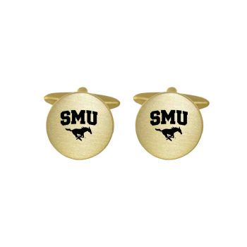 Brushed Steel Cufflinks - SMU Mustangs