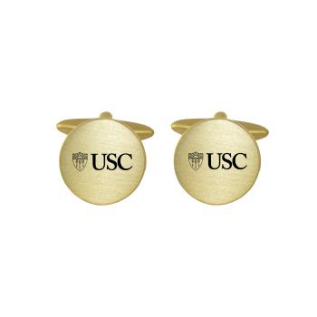 Brushed Steel Cufflinks - USC Trojans