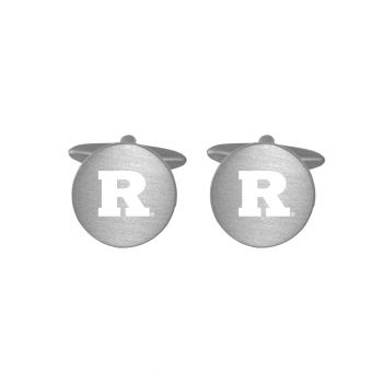 Brushed Steel Cufflinks - Rutgers Knights