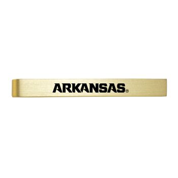 Brushed Steel Tie Clip - Arkansas Razorbacks