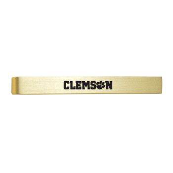 Brushed Steel Tie Clip - Clemson Tigers