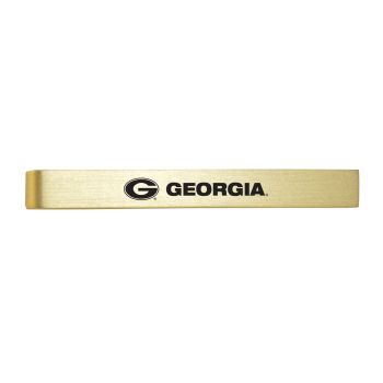 Brushed Steel Tie Clip - Georgia Bulldogs