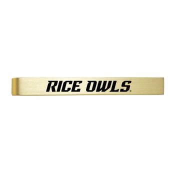 Brushed Steel Tie Clip - Rice Owls