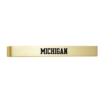 Brushed Steel Tie Clip - Michigan Wolverines