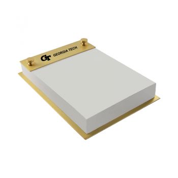 Brushed Stainless Steel Notepad Holder - Georgia Tech Yellowjackets