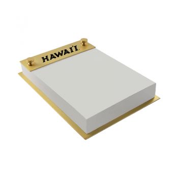 Brushed Stainless Steel Notepad Holder - Hawaii Warriors