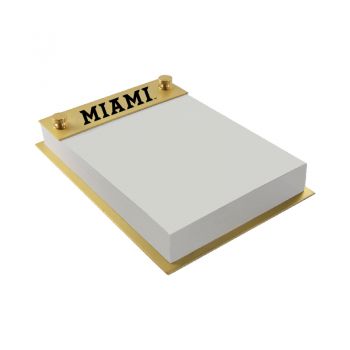 Brushed Stainless Steel Notepad Holder - Miami RedHawks