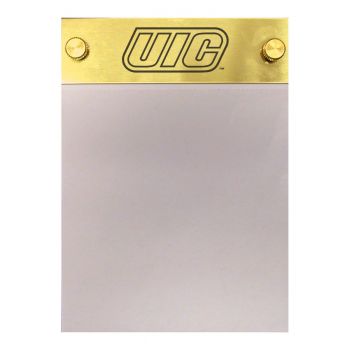 Brushed Stainless Steel Notepad Holder - UIC Flames