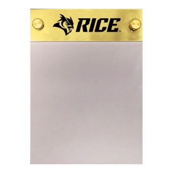 Brushed Stainless Steel Notepad Holder - Rice Owls