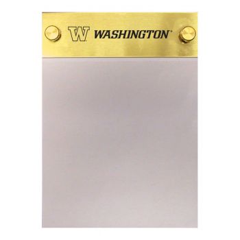Brushed Stainless Steel Notepad Holder - Washington Huskies
