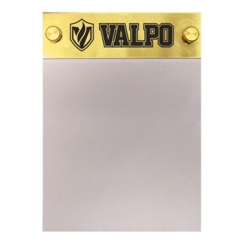 Brushed Stainless Steel Notepad Holder - Valparaiso Crusaders