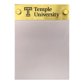 Brushed Stainless Steel Notepad Holder - Temple Owls