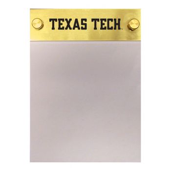 Brushed Stainless Steel Notepad Holder - Texas Tech Red Raiders
