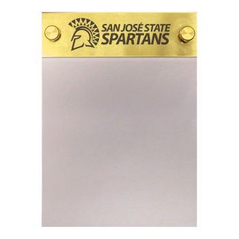Brushed Stainless Steel Notepad Holder - San Jose State Spartans