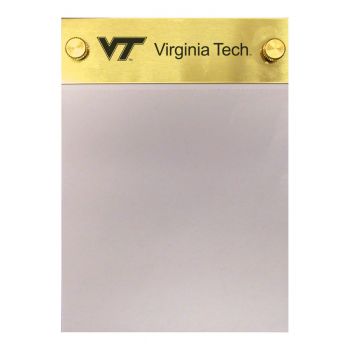 Brushed Stainless Steel Notepad Holder - Virginia Tech Hokies
