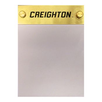 Brushed Stainless Steel Notepad Holder - Creighton Blue Jays