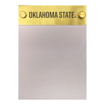 Brushed Stainless Steel Notepad Holder - Oklahoma State Bobcats