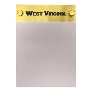 Brushed Stainless Steel Notepad Holder - West Virginia Mountaineers