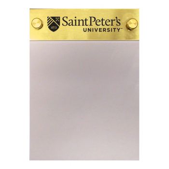 Brushed Stainless Steel Notepad Holder - St. Peter's Peacocks
