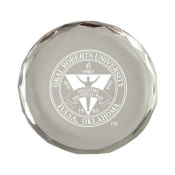 Crystal Paper Weight - Oral Roberts Golden Eagles