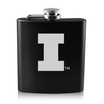 6 oz Stainless Steel Hip Flask - Illinois Fighting Illini