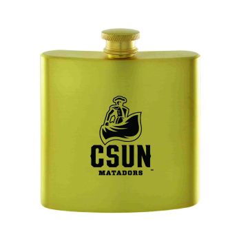 6 oz Brushed Stainless Steel Flask - Cal State Northridge Matadors