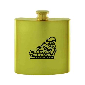 6 oz Brushed Stainless Steel Flask - Coastal Carolina Chanticleers