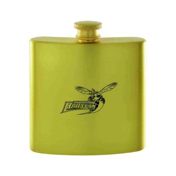 6 oz Brushed Stainless Steel Flask - Delaware State Hornets