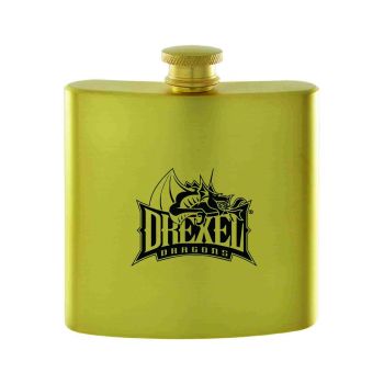 6 oz Brushed Stainless Steel Flask - Drexel Dragons