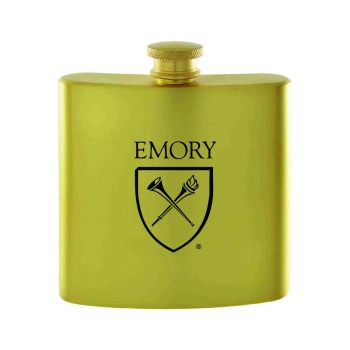 6 oz Brushed Stainless Steel Flask - Emory Eagles