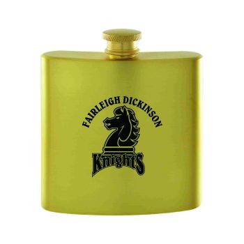 6 oz Brushed Stainless Steel Flask - Farleigh Dickinson Knights