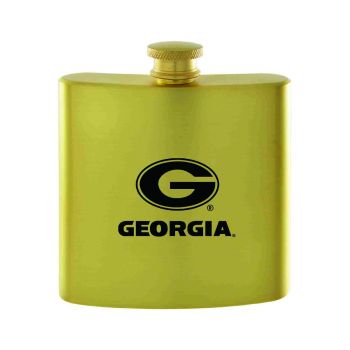6 oz Brushed Stainless Steel Flask - Georgia Bulldogs