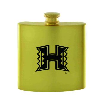 6 oz Brushed Stainless Steel Flask - Hawaii Warriors