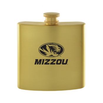 6 oz Brushed Stainless Steel Flask - Mizzou Tigers