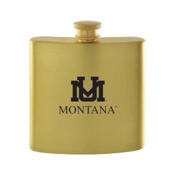 6 oz Brushed Stainless Steel Flask - Montana Grizzlies