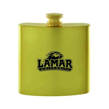 6 oz Brushed Stainless Steel Flask - Lamar Big Red