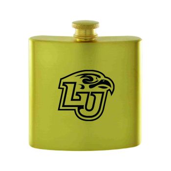 6 oz Brushed Stainless Steel Flask - Liberty Flames
