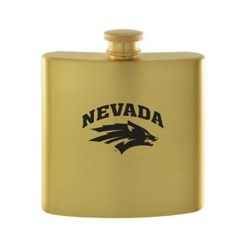 6 oz Brushed Stainless Steel Flask - Nevada Wolf Pack